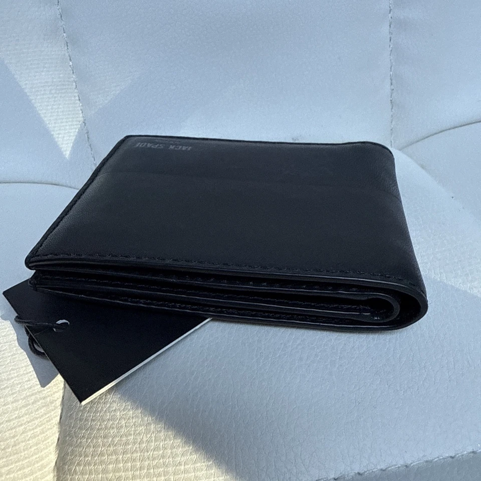 Jack Spade Slim Dipped Leather Index Bifold Pocket Wallet Black - Image 4 of 4