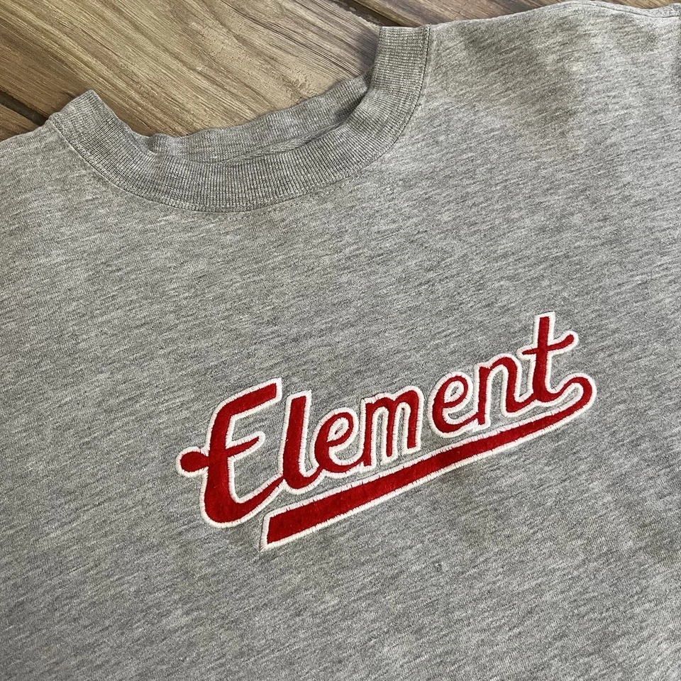 Vintage Element Skateboards Años 90 Cuello Redondo Para Hombre Pequeño Gris Skate Surf Foto 4 de 4