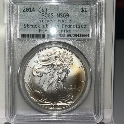 2014 S Silver Eagle ms 69PcGS First Strike Free Shipping