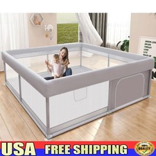 Large Baby Playpen Safe Toddler Play Area 360 All-Vision Design Easy Assembly