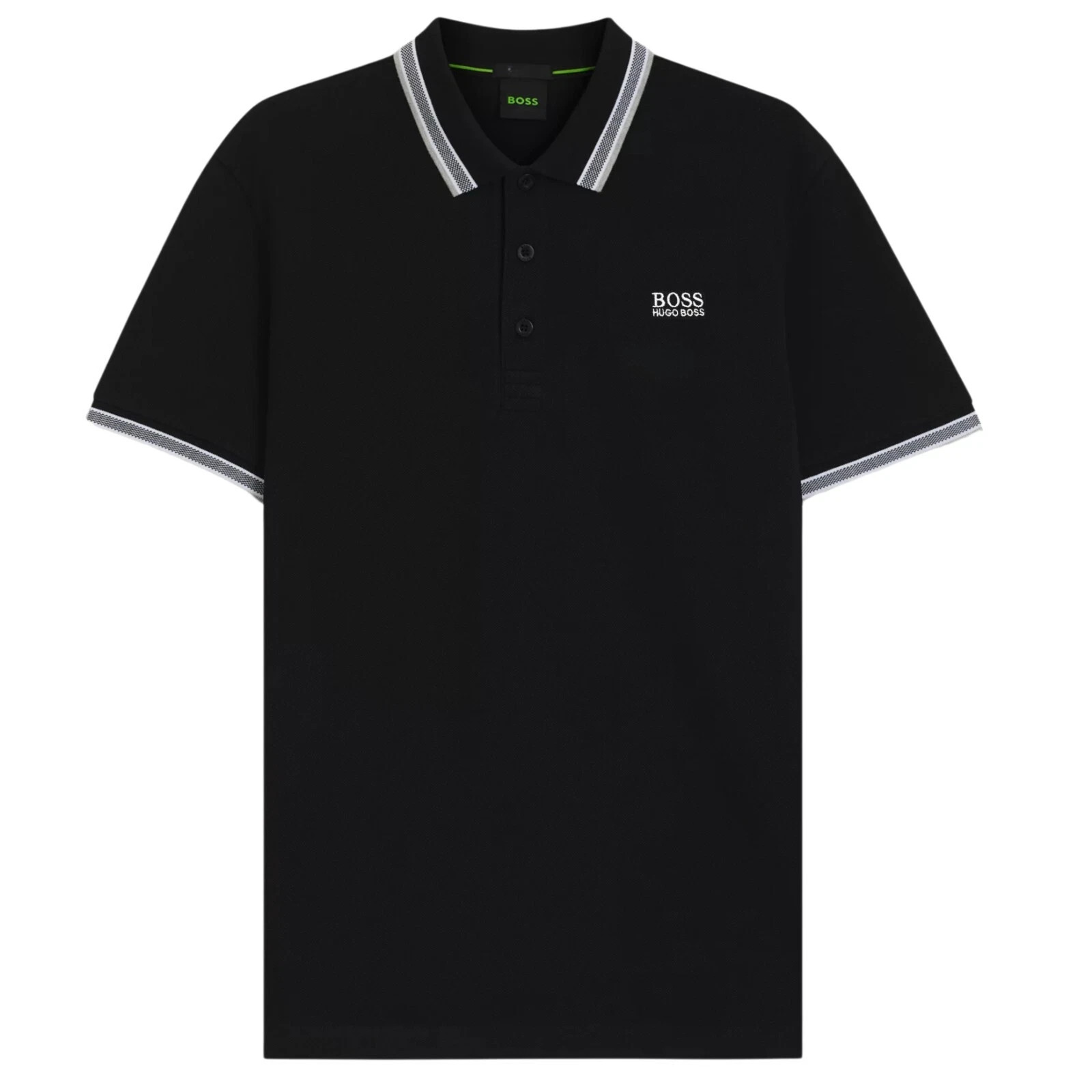 Hugo Boss Polo Cotton Men's Shirt Stripe Collar Short Sleeve - Regular Fit
