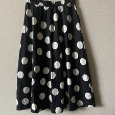 Tabitha Brown Target Black Polka Dot Linen Boho Summer Coastal Grandma Skirt XS