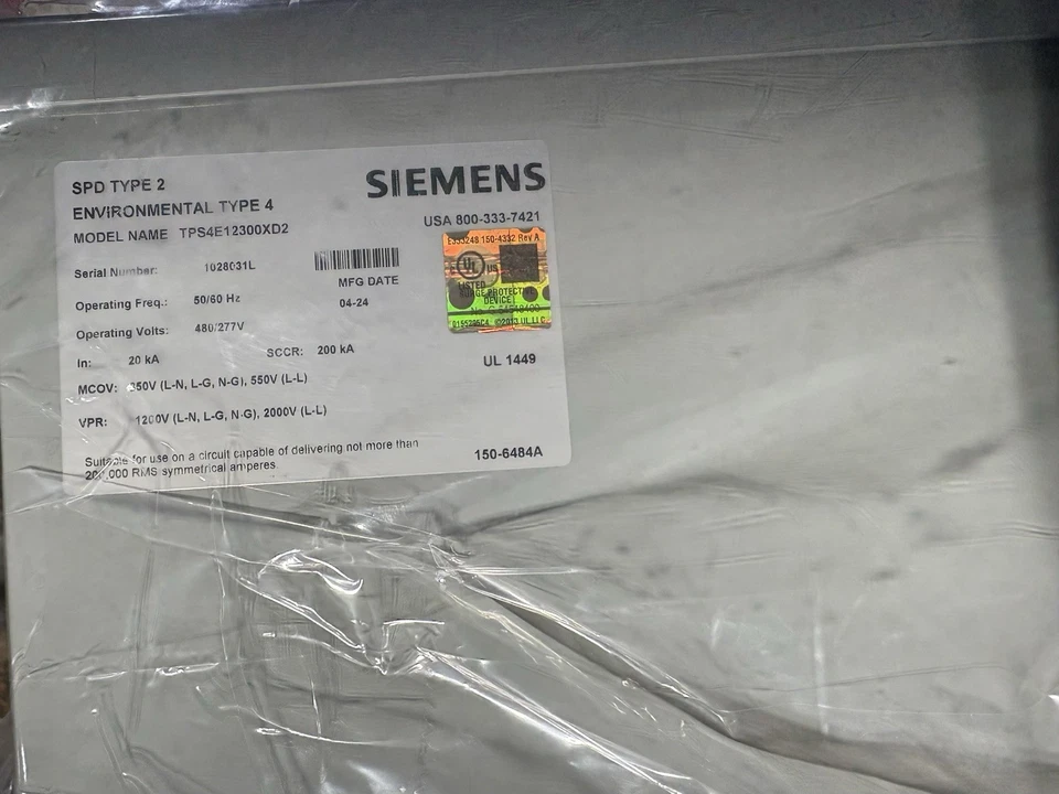 NOVO Siemens Industrial TPS4E12300XD2 SPD TIPO 2 TIPO AMBIENTAL 4 480/277V - Imagem 2 de 4
