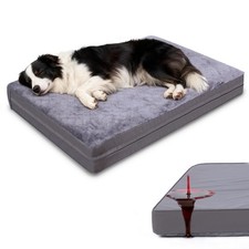 Waterproof Large Dog Bed - XL Dog Bed for Crate, Washable Crate Bed with Orth...