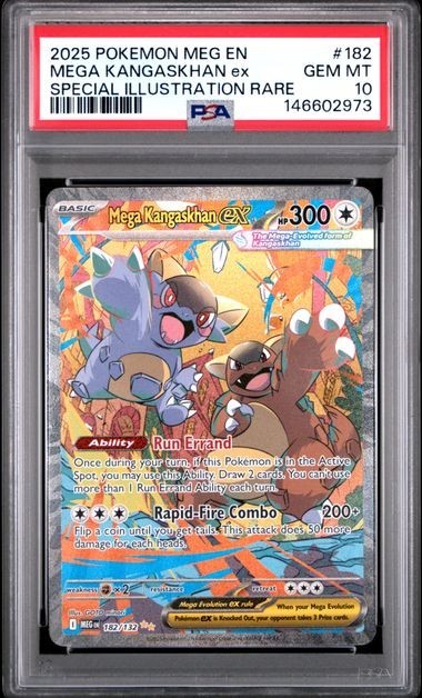 Pokemon 2025 Mega Kangaskhan ex 182 Full Art SIR Mega Evolution GEM MINT PSA 10