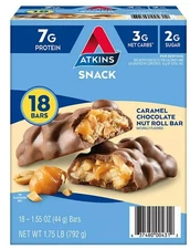 Atkins SNACK FOOD caramel chocolate nuts BAR
