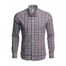David Donahue Mens XL Pink Blue Plaid Cotton Dress Shirt 1402