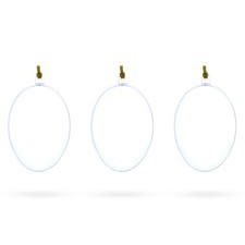 Set of 3 Clear Plastic Egg Ornaments 3.4 Inches 86 mm 