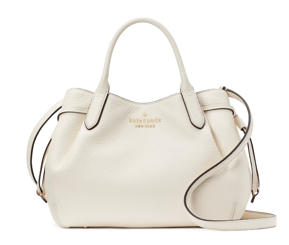 New Kate Spade Dumpling Small Satchel Pebble Leather Parchment