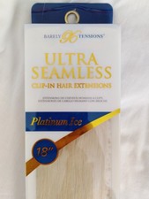 ULTRA SEAMLESS Barely Xtensions Clip-In Remy Human Hair 18" Platinum Ice 5pc
