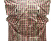 7671284: JAPANESE KIMONO / DORO OSHIMA TSUMUGI / ENSEMBLE / WOVEN GRID