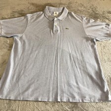 Lacoste Polo Shirt Mens 3XL Light Blue Croc Logo Collared Short Sleeve Pique