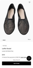 Loeffler Randall Landon Black Mesh Bow Ballet Flat Slip On Shoes $250 NWOB 8.5