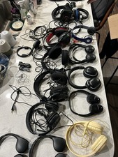 Headphones Lot 8 lb Mixed Brands Wired  Wireless Untested For Resale Some New