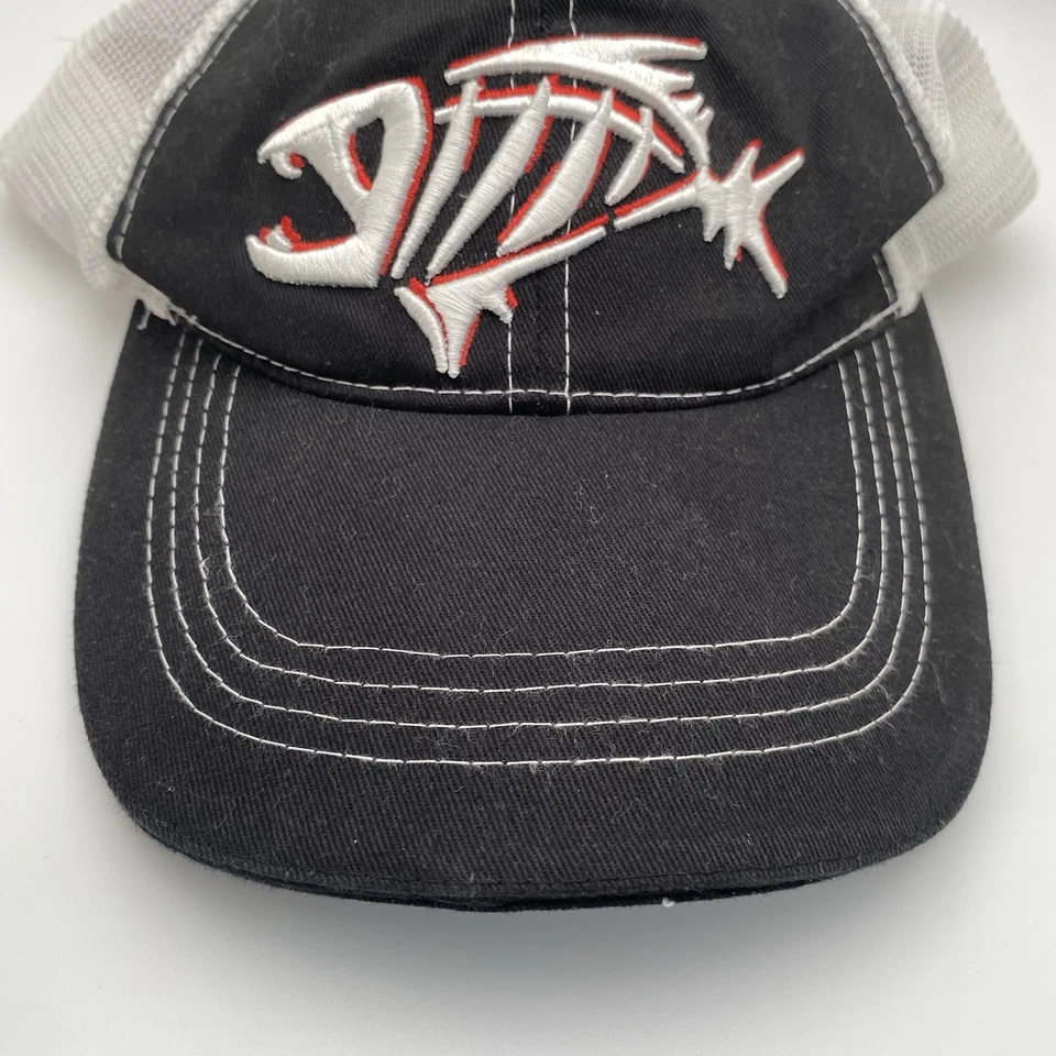 G Loomis Trucker Hat Cap Black White Mesh Back Snapback Skeleton Fish Logo - Image 3 of 4