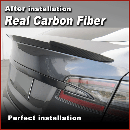 Alerón trasero de carbono para Tesla Model S 2012-2020 labio alerón de maletero - Imagen 4 de 14