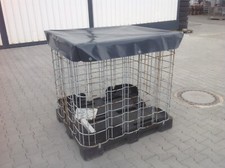 Abdeckhaube/Plane niedrig für IBC Gitterbox aus LKW Plane. Planenfarbe Schwarz. 