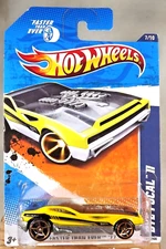 2011 Hot Wheels #147 Faster Than Ever 7/10 BYE FOCAL II Yellow w/Gold FTE Spokes
