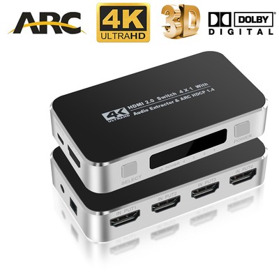 4 Way 4K HDMI 1.4 Switch 4X1 Switcher ARC with Toslink Audio Extractor + Remote