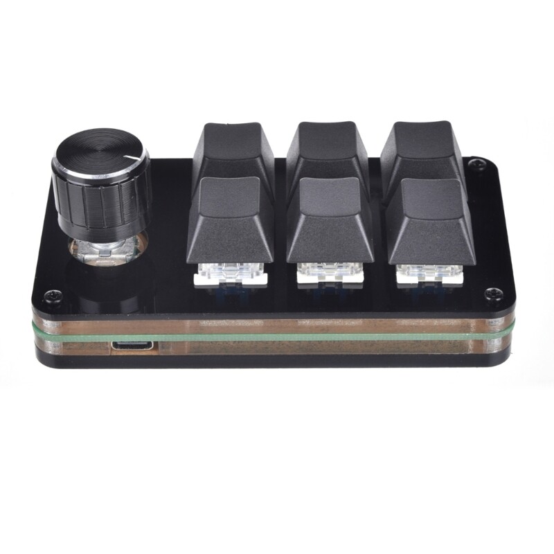 Compact 6-Key Mini Macro Mechanical Keyboard with Programmable Knob