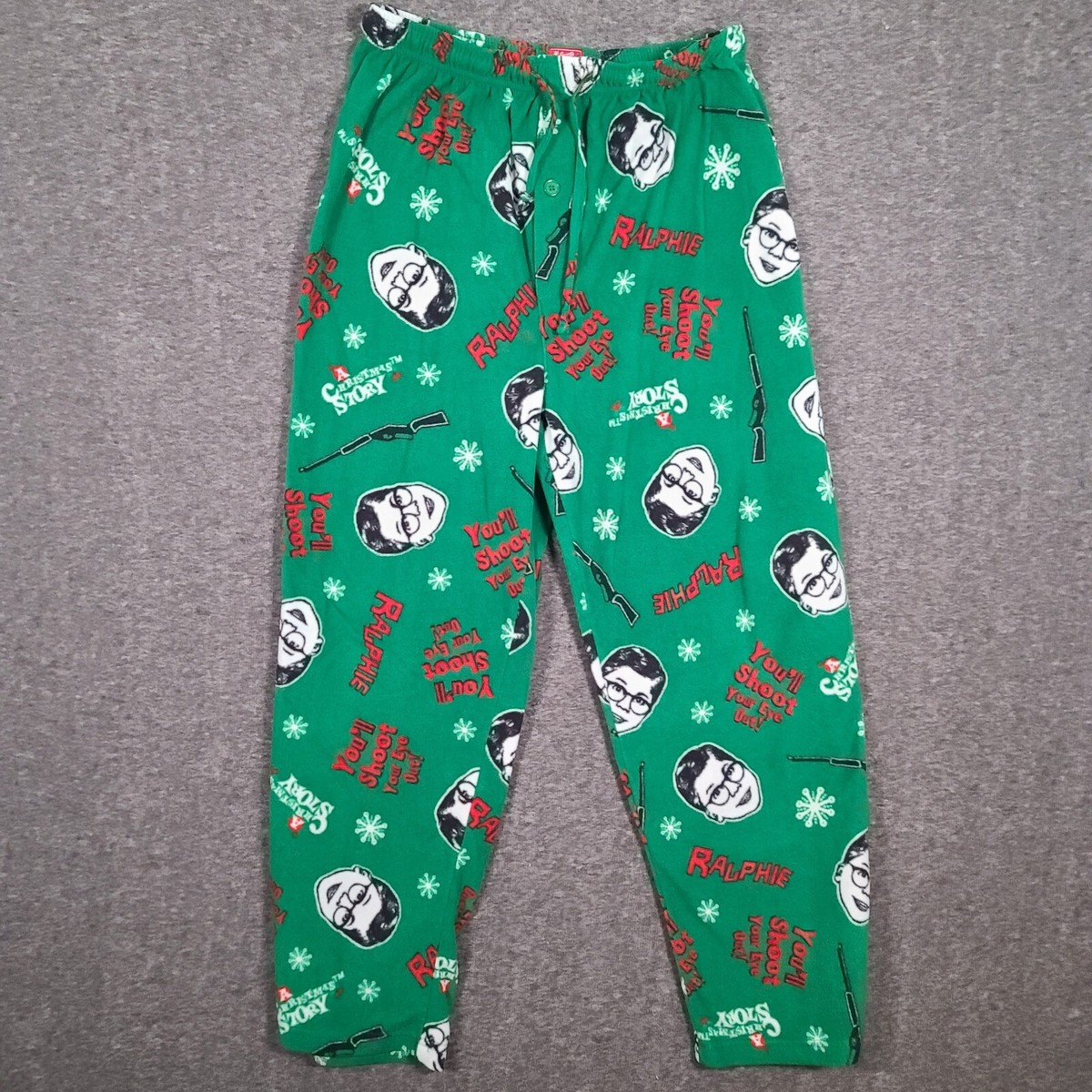 A Christmas Story Pajama Pants Men Large Green Ralphie You'll