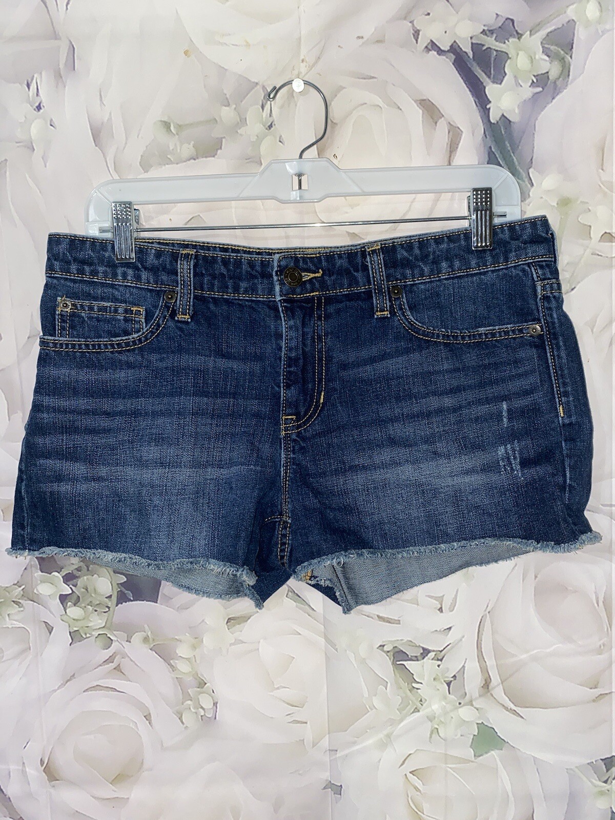 GAP Women 6/28 Blue Denim Cut Off Frayed Distressed SEXY BOYFRIEND Shorts