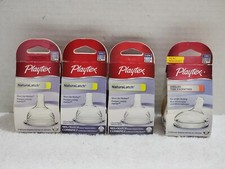 4 SEALED PACKAGES OF 2 EACH PLAYTEX NAUTRALATCH SILICONE NIPPLES 3 MTS MEDIUM