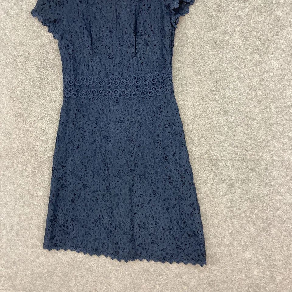 Betty Barclay Womens Dress Size 8 Blue Short Sleeve Round Neck Lace 14619 - Image 3 of 4