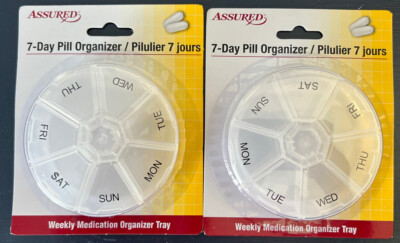(2 Packs ) Assured 7 day pill organizer Clear ..From Your Amazing eBay Seller