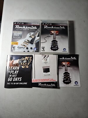 Rocksmith & Rocksmith 2014 Edition Sony Playstation 3, PS3 Lot Of 2 Tested 