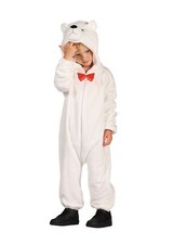 Overall Plüsch Eisbär de Luxe mit Kopf Kostüm Kinder Karneval Fasching Fastnacht