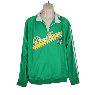 VTG Paco Jeans Mens Track Jacket Size XL Green Yellow Vintage 90s 