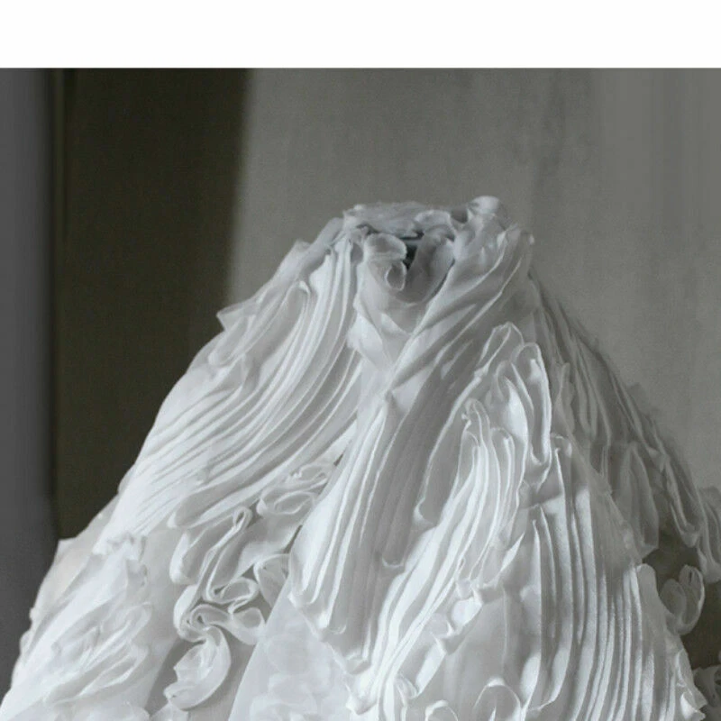 Vestido de novia de organza 3D tela relieve irregular encaje malla tul 90*135 cm Foto 4 de 4