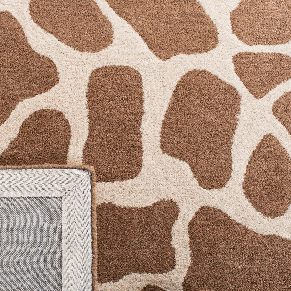 Alfombra de lana geométrica oriental hecha a mano india 5 x 8 beige multicolor  Foto 2 de 3