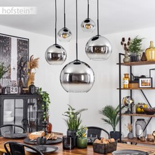5-flammig Chrom Wohn Ess Zimmer Kugelleuchte Pendel Hänge Lampe Leuchte modern
