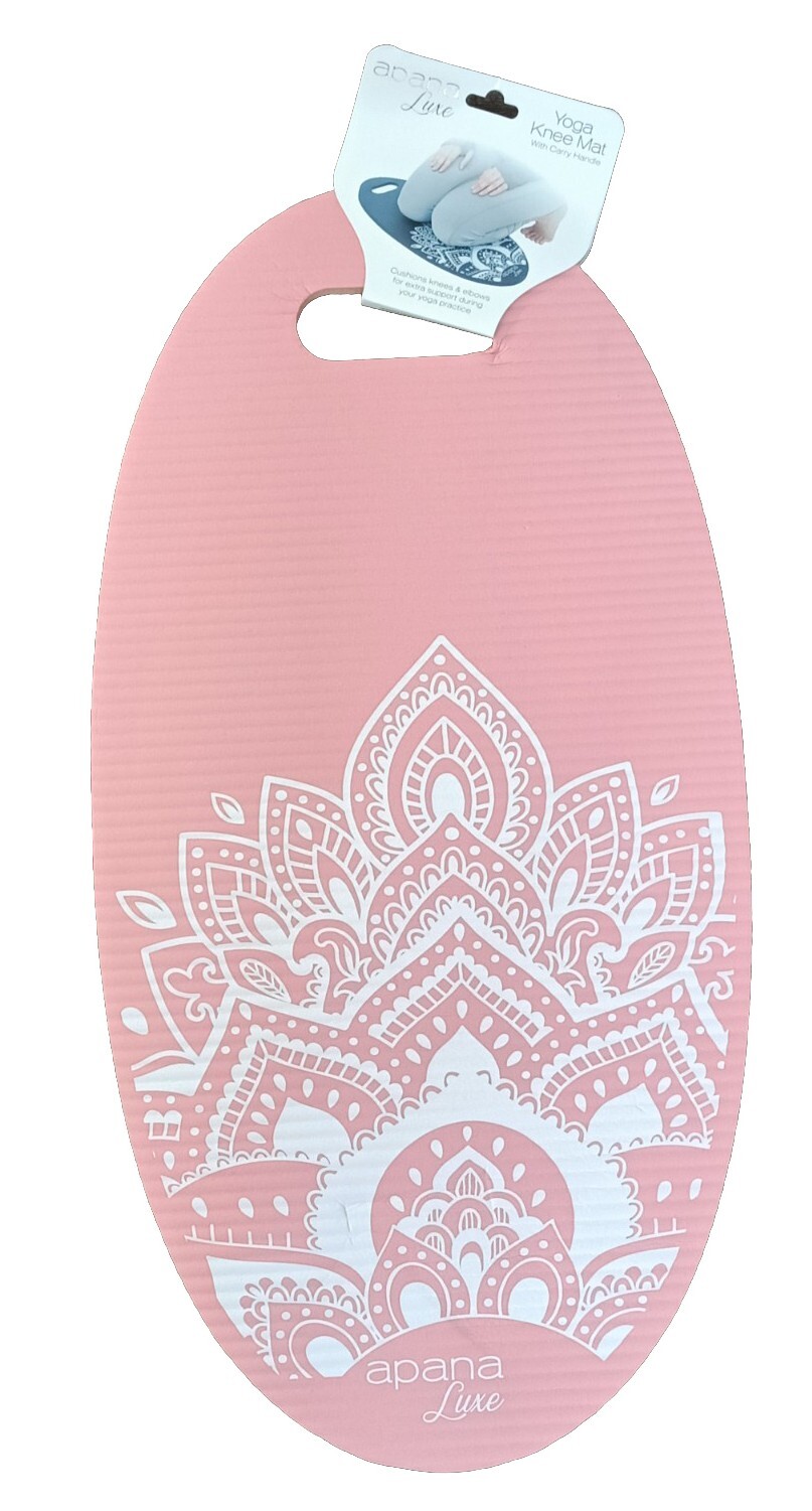 Apana Luxe Pink Yoga Knee Mat 11.5x22.6 Double-Sided 0.5in Thick Oval
