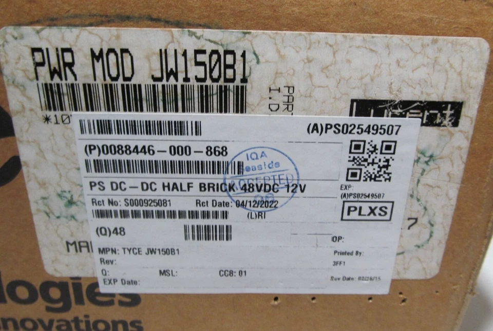 NEW/ NOS LUCENT/ TYCO JW150B1 DC DC POWER SUPPLY/ CONVERTER 12V 12.5A 150W 9-PIN - Image 4 of 4