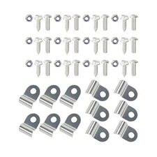 12x Stainless Steel Brake & Fuel Line Clamp w/Screw for 3/16" Brake Lines Tube