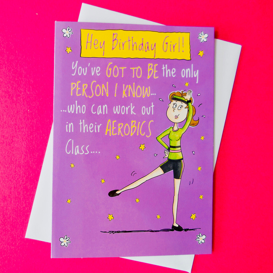 Birthday Card Joke Female Woman Ladies Lady Friend Humour Funny Keep Fit Workout