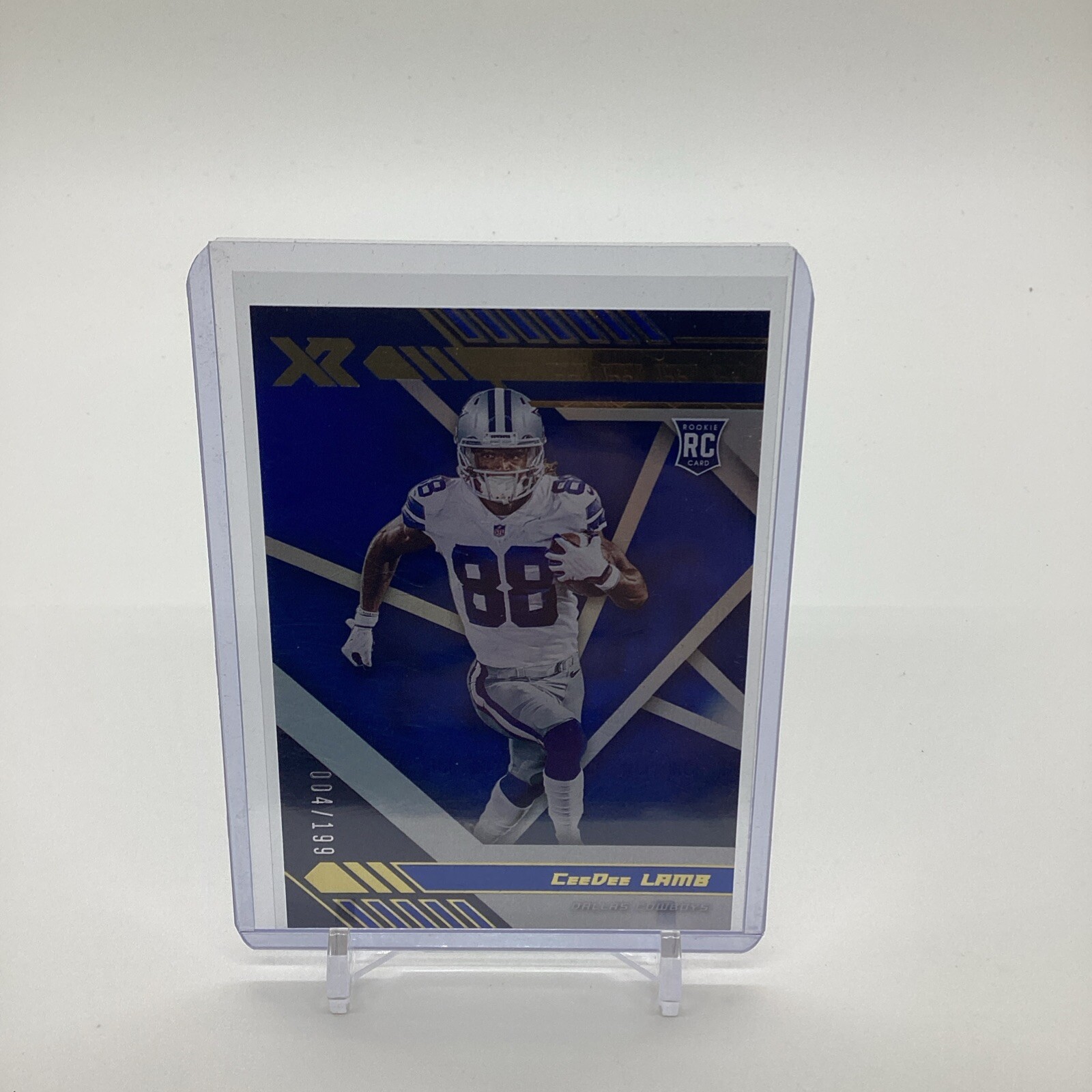2020 Panini XR Blue CeeDee Lamb Rookie 004/199 Dallas Cowboys #106