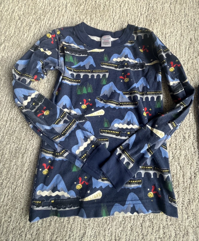 Hanna Andersson The Polar Express Believe Train Boys Girls Size 140 10Pajama SET - Image 2 of 4