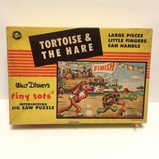 1960's Disney The Tortoise  The Hare Tiny Tots Jigsaw Puzzle Jaymar Co.