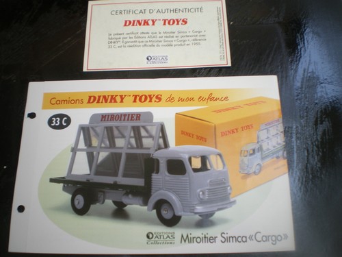 DINKY TOYS Fiche + Certificat BERLIET GAK BENNE BASCULANTE Dinky Toys