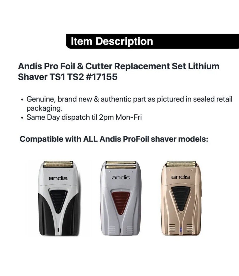 Andis Pro Shaver Replacement Foil and Cutter 17155 For 17150 and