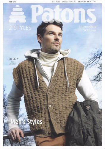 PATONS Ladies Mens DK KNITTING PATTERN Book FAB DK Sweater Dress Leg Warmers - Picture 2 of 9