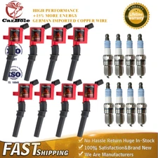 Pack 8 Ignition Coils DG508 +Spark Plug For Ford F150 Expedition 4.6/5.4/6.8L V8