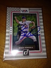 RYAN HENDRIX Reds Signed 2016 Donruss USA Baseball Card AUTO Autograph