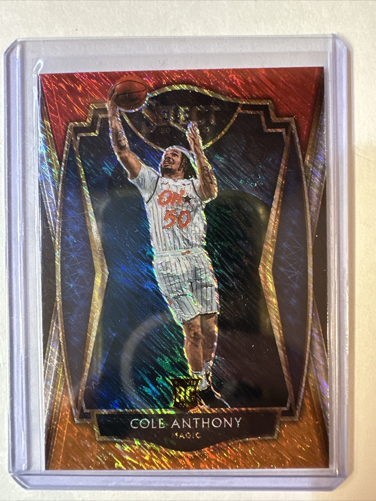 COLE ANTHONY 2020-21 SELECT RED WHITE ORANGE FLASH PREMIER LEVEL PRIZM RC Magic