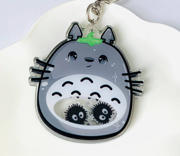 Shaker Bag Charm Keychain - Kawaii Chibi Anime Fluffy Toto Manga