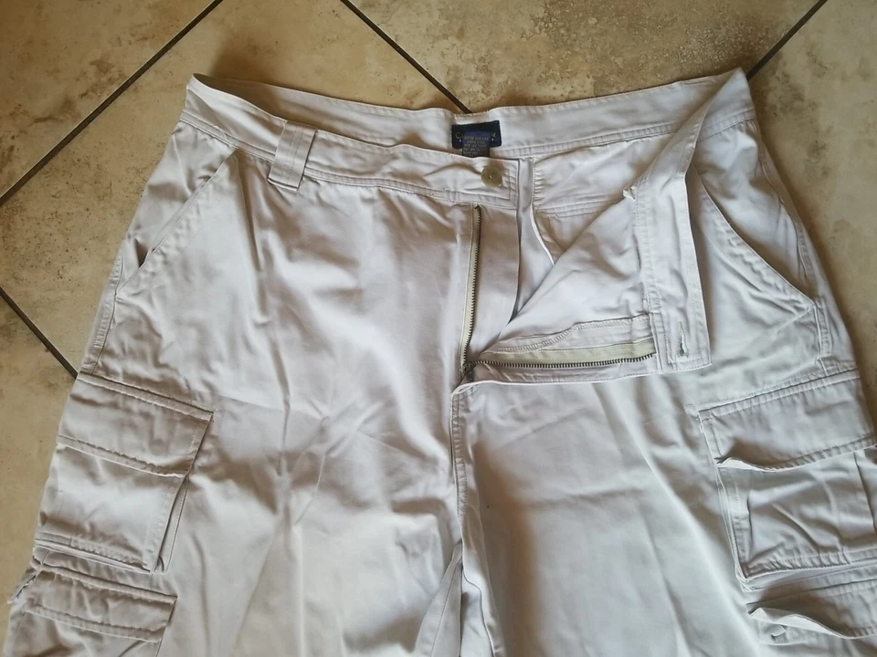 Pantalones Cortos Club Room by Charter Club Para Hombre Caqui Piedra Blanco Carga Algodón Talla 44 Foto 4 de 4